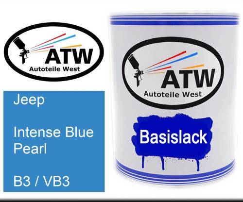 Jeep, Intense Blue Pearl, B3 / VB3: 1L Lackdose, von ATW Autoteile West.